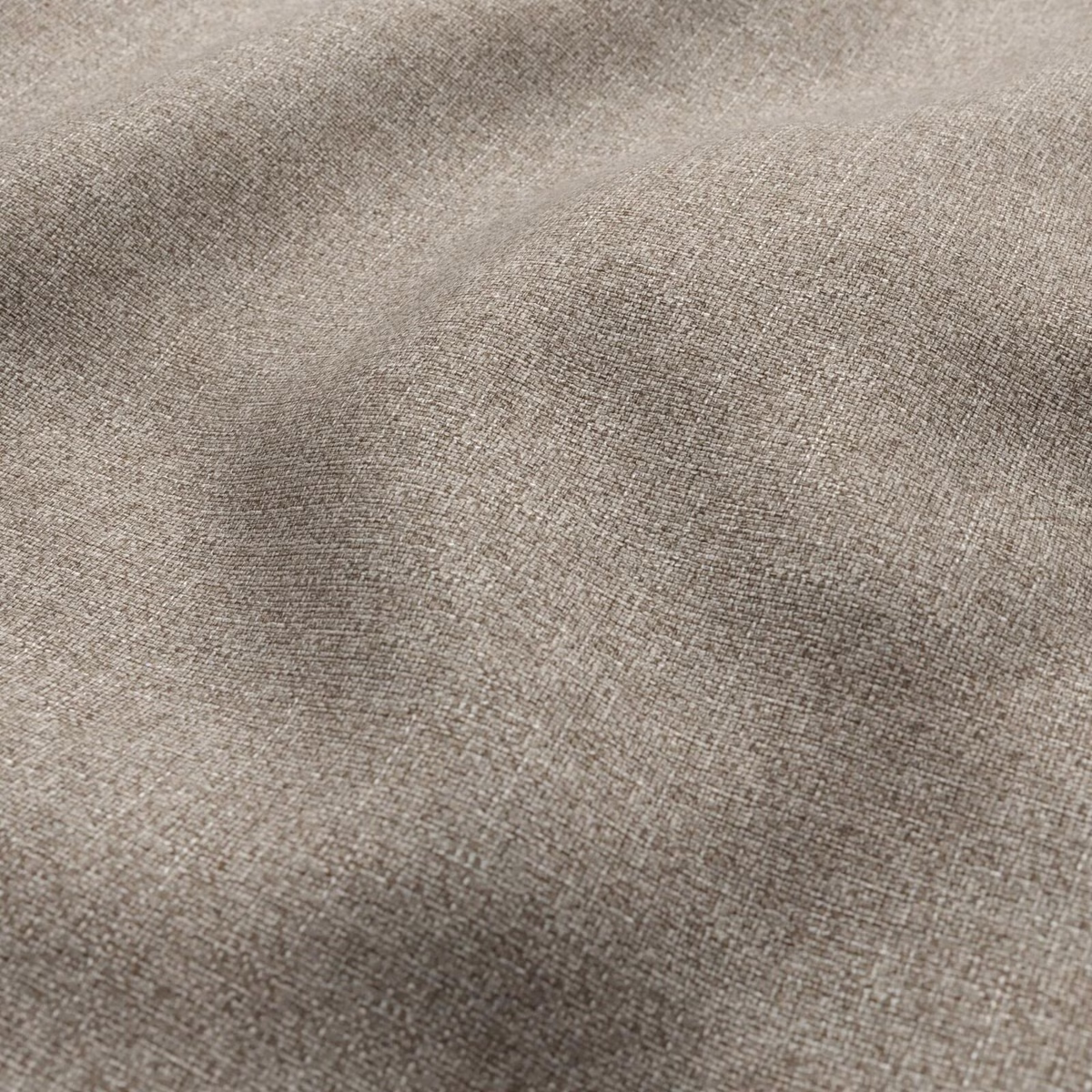Warm taupe-brown Eigg fabric showing a fine, softly mottled woven surface