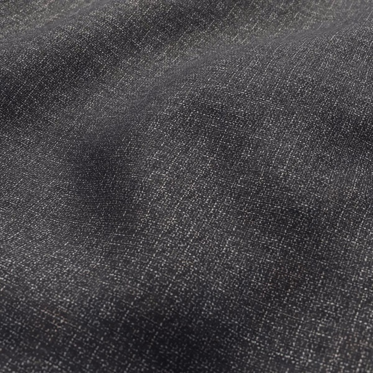 Deep charcoal-grey woven swatch with a dense, softly flecked texture