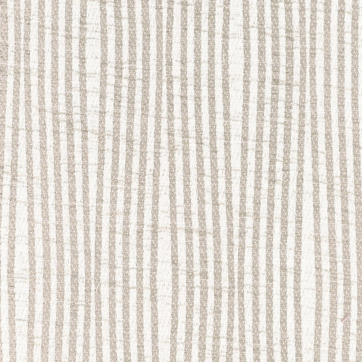 Warm champagne fabric with narrow irregular beige stripes and a softly flecked weave