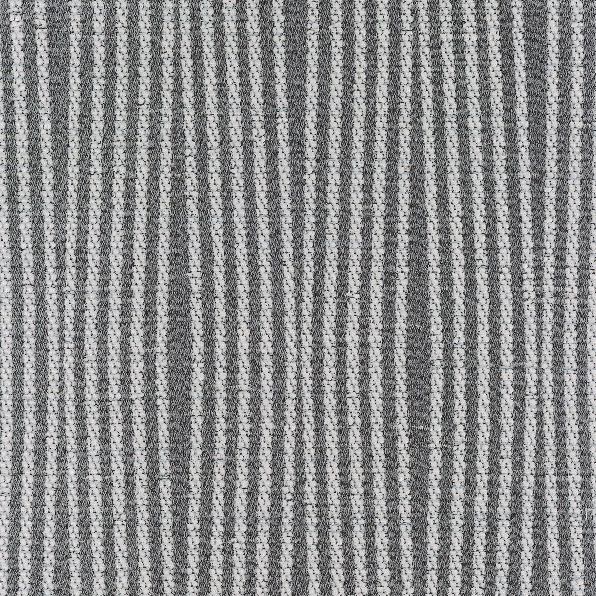 Cool grey textile with mottled, irregular vertical charcoal-and-white woven striations