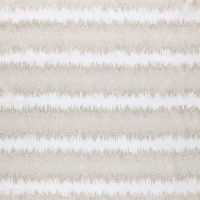 Ivory and pale greige Eris textile with softly feathered horizontal bands