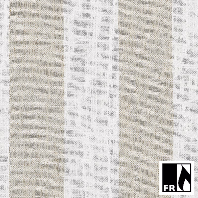 Pale greige and ivory vertical stripes with a softly slubbed woven texture