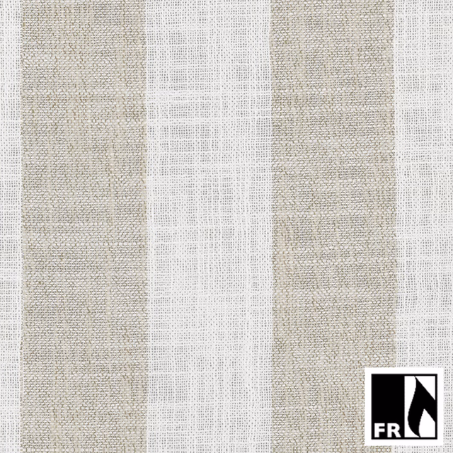 Pale greige and ivory vertical stripes with a softly slubbed woven texture