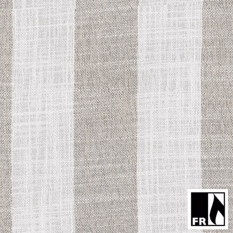 Mushroom taupe and ivory vertical stripes in a softly slubbed woven texture