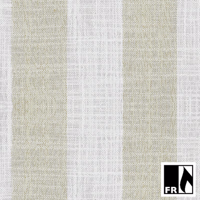 Pale lime and white vertical stripe fabric with a lightly textured woven surface