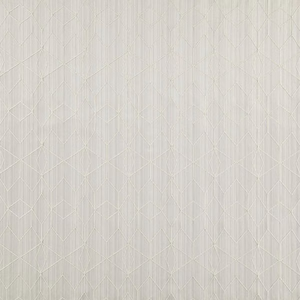 Pale silver-grey Fairdale fabric with fine raised diamond lattice and vertical lines