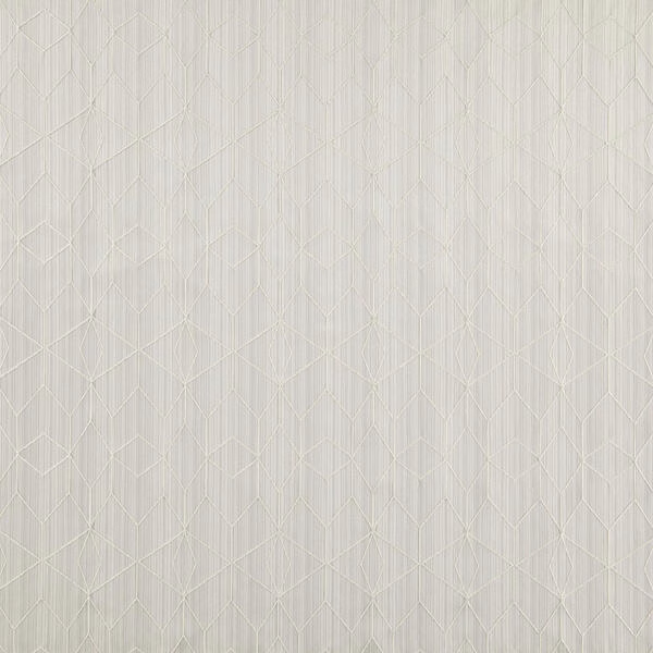 Pale silver-grey Fairdale fabric with fine raised diamond lattice and vertical lines