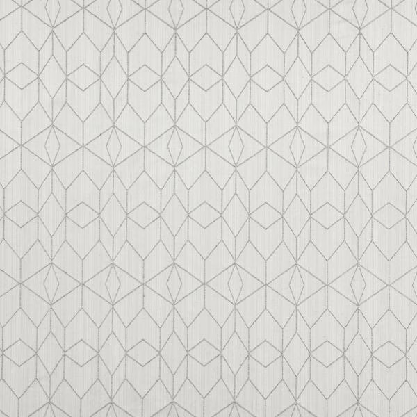 Pale fog-grey textile with fine vertical diamond and chevron linework