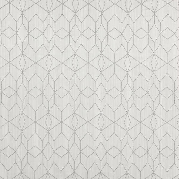 Pale fog-grey textile with fine vertical diamond and chevron linework