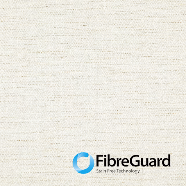 Pale ivory Ferrara textile with fine horizontal striations and subtle crosshatch weave