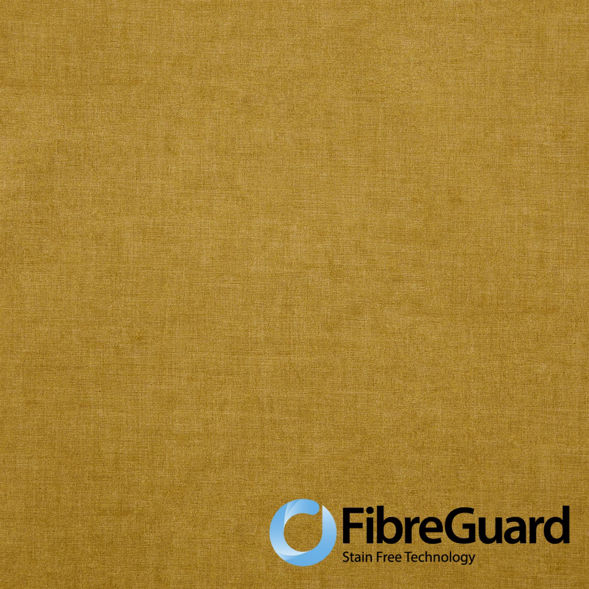 Warm ochre plain woven fabric with a softly mottled, tactile golden surface