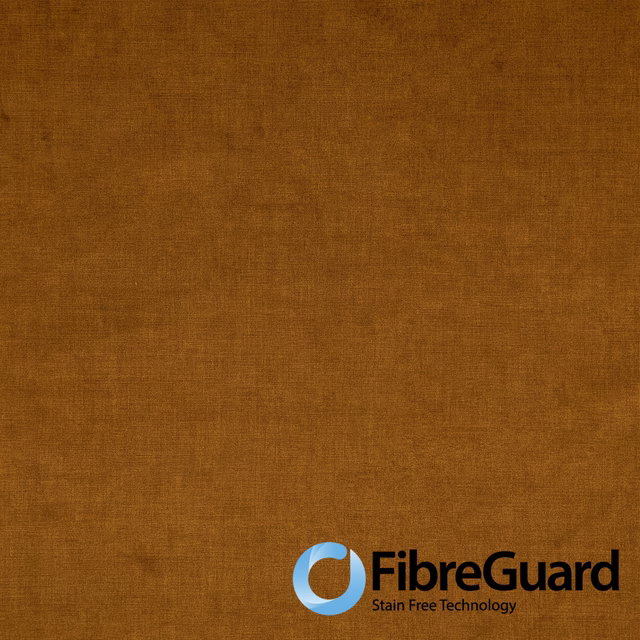 Warm russet-brown plain weave with subtle tonal texture and FibreGuard mark