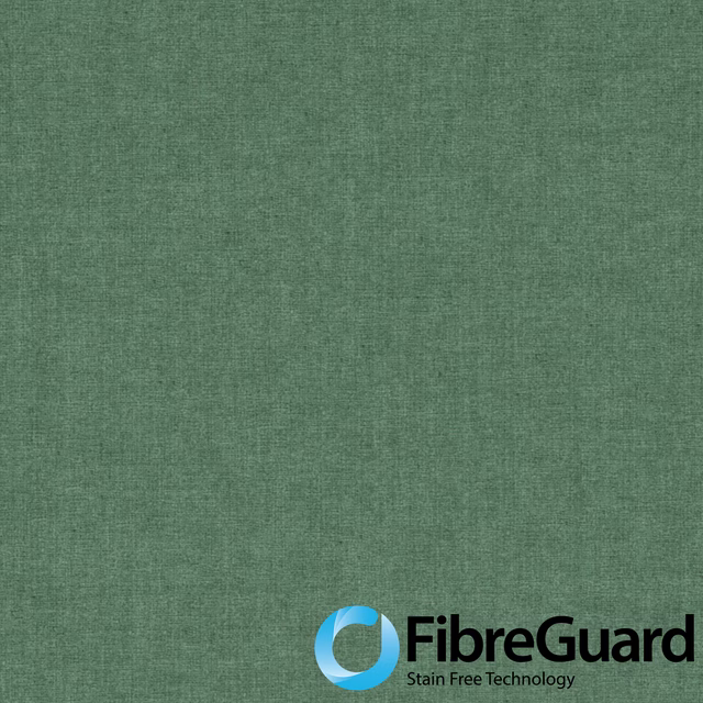 Muted country-green plain weave with softly mottled, fine-grained texture