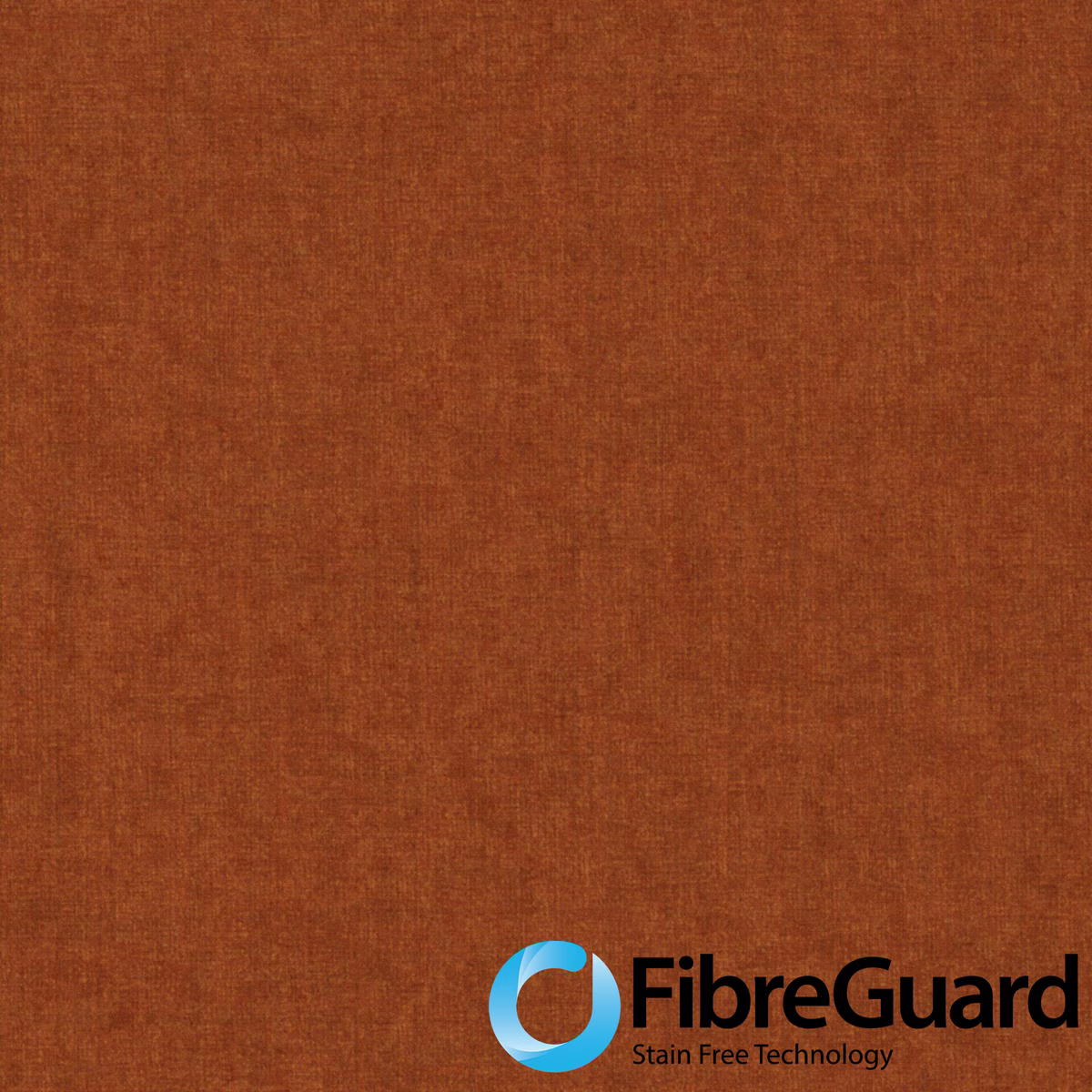 Close-up of rich burnt-orange fabric with a subtle plain woven texture