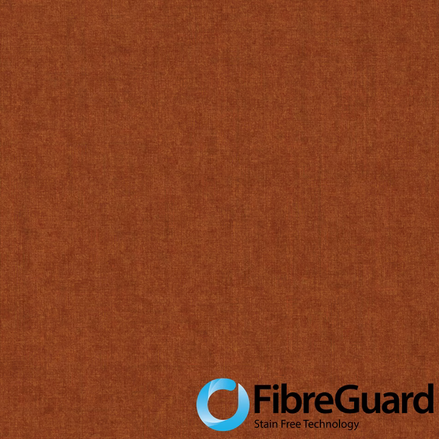 Close-up of rich burnt-orange fabric with a subtle plain woven texture