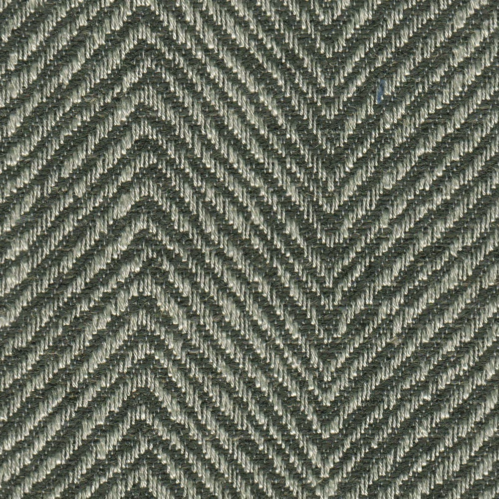 Close-up of Smoke grey-green woven fabric with dense dimensional chevron stripes
