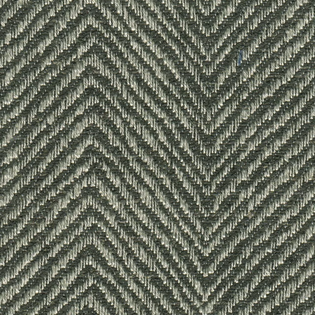 Close-up of Smoke grey-green woven fabric with dense dimensional chevron stripes