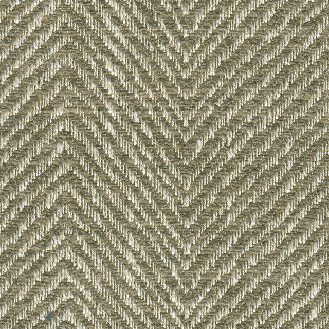 Cool feather-grey and ivory chevron weave with raised, light-catching ridges