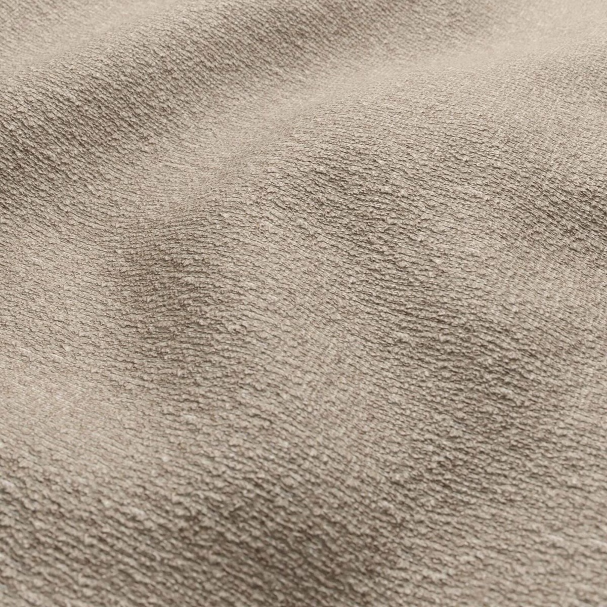 Warm mushroom taupe fuzzy pile with softly rippled, light-catching texture