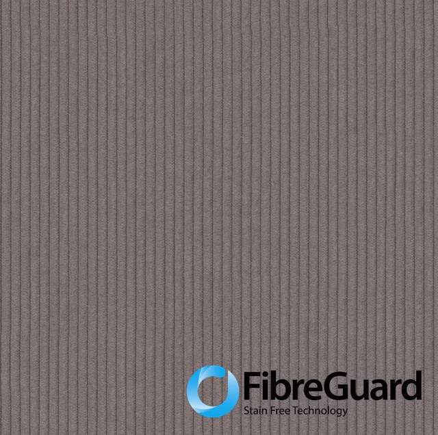 Warm charcoal-grey Ghent fabric with close-set vertical ribs and soft tactile shading