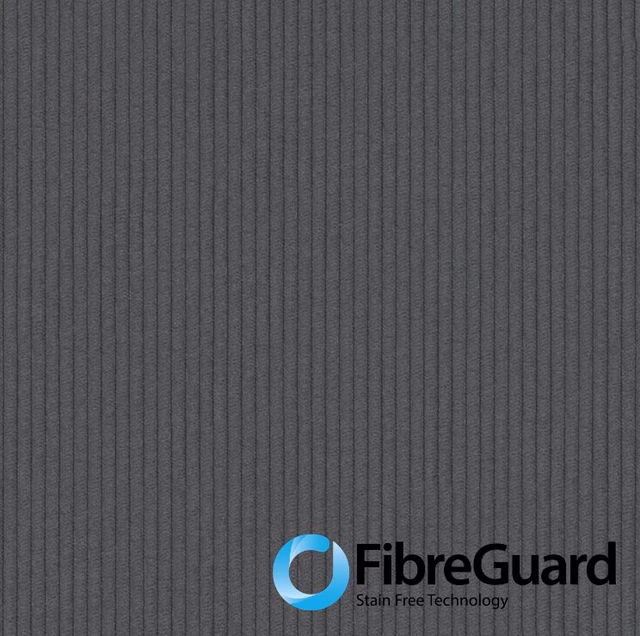 Dark charcoal Ghent fabric with closely spaced vertical ribbed texture