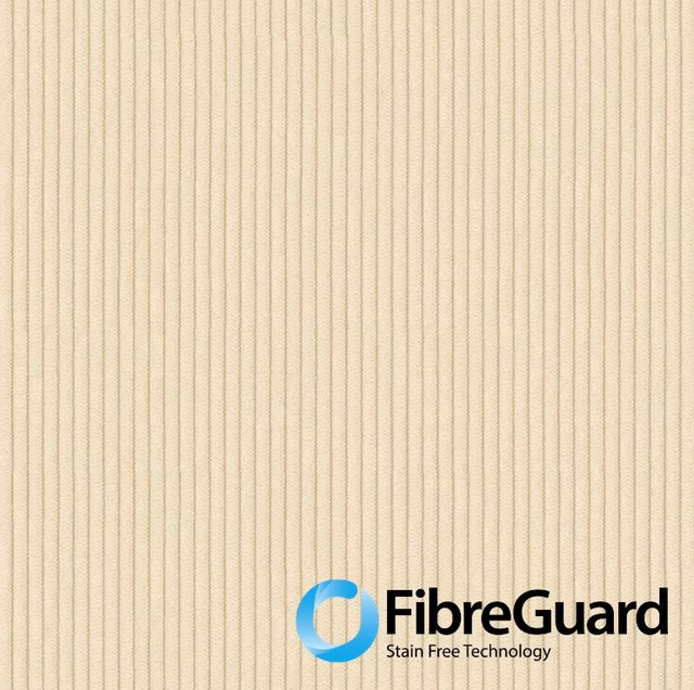 Warm biscuit-beige Ghent fabric with fine, evenly spaced vertical ribs