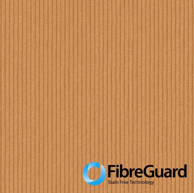 Warm cinnamon-brown textile with closely spaced vertical ribs and softly shaded channels