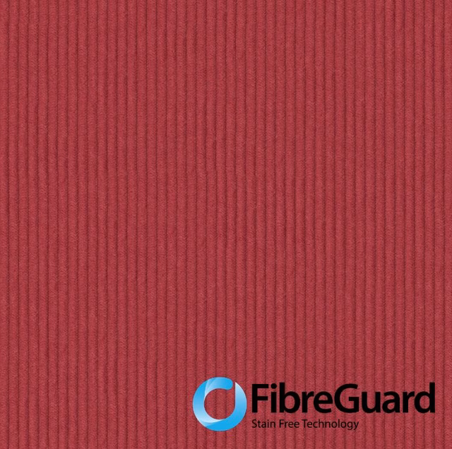 Deep maroon-red fabric with narrow vertical ribs and softly shaded channels