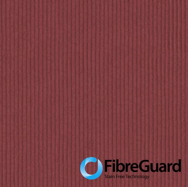 Deep beetroot fabric with fine vertical ribs and a soft matte texture