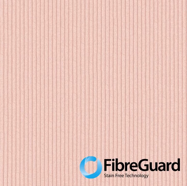 Pale blush rose fabric with fine vertical ribbed texture