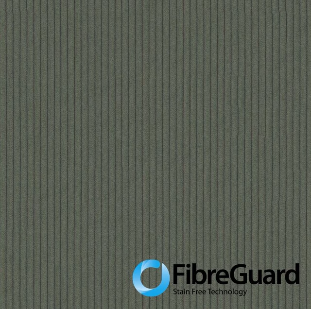 Muted pesto olive textile swatch with closely spaced vertical ribs and subtle shading