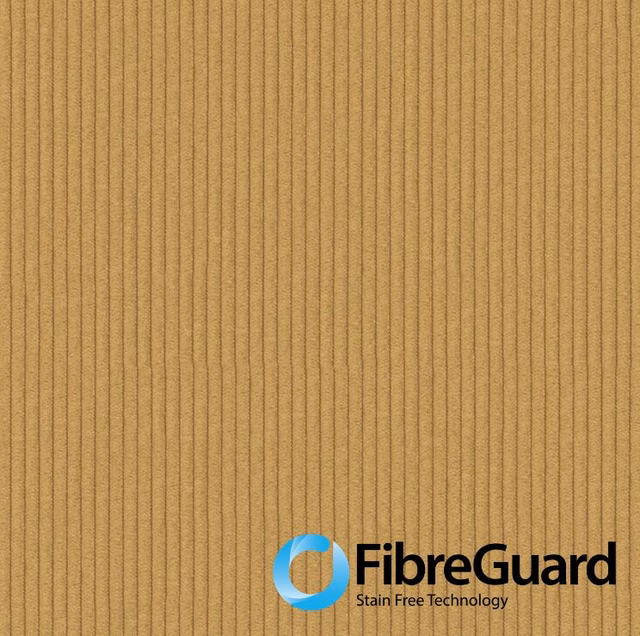 Warm amber-gold fabric swatch with closely spaced vertical ribbed texture