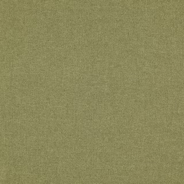 Close view of muted moss-olive Glenmore fabric with a fine, softly flecked weave