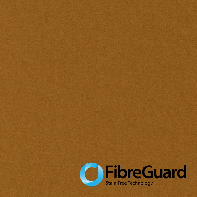 Warm ochre-brown plain textile with a softly mottled, matte surface