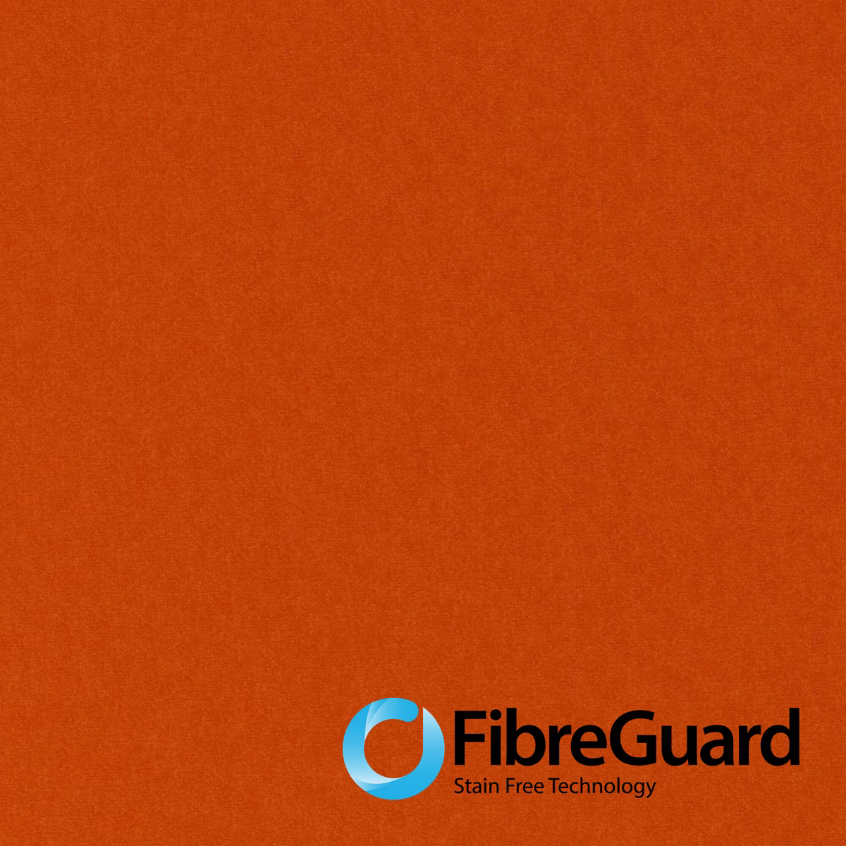 Close-up of saturated paprika-orange plain fabric with a softly mottled, even surface