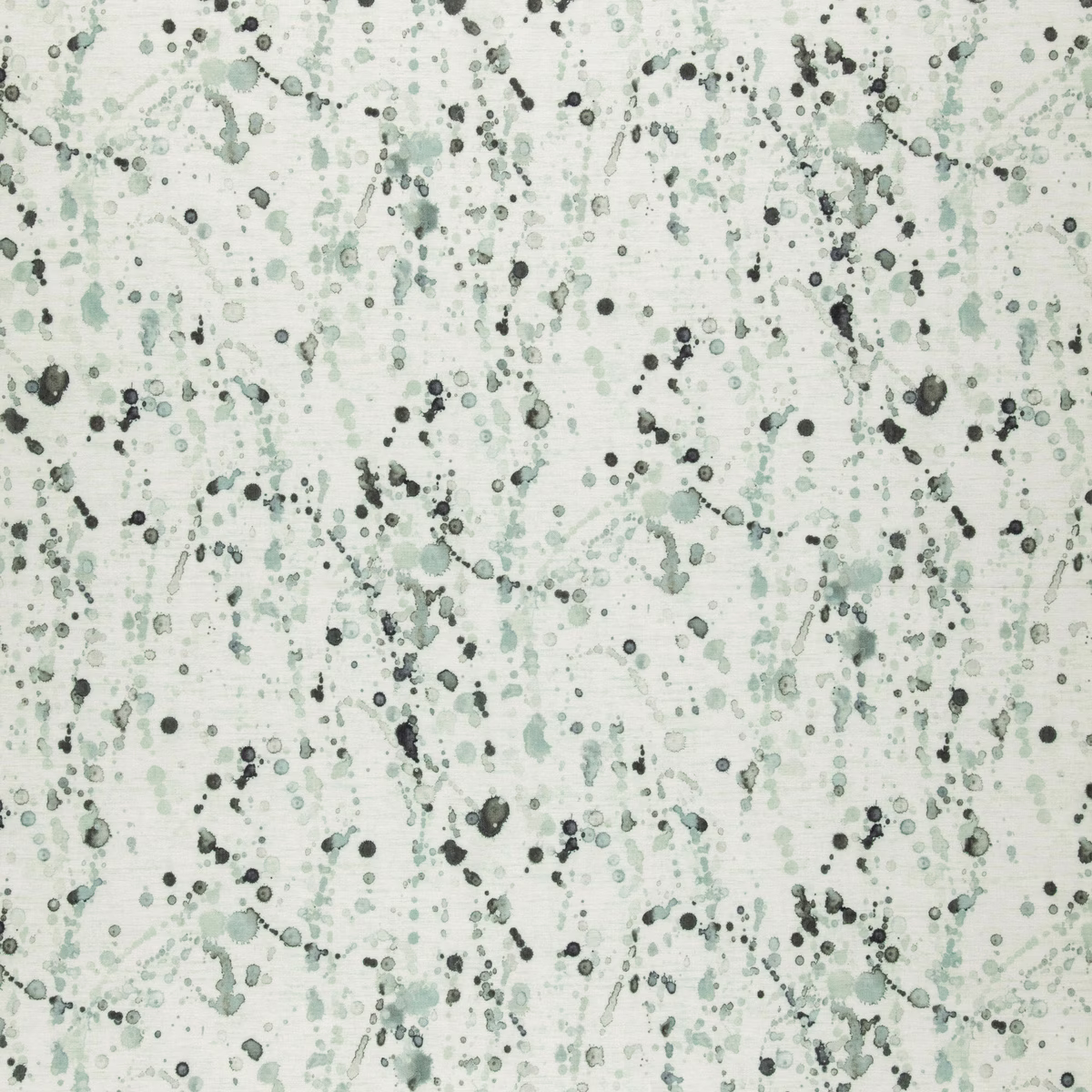Pale mint woven fabric with charcoal and sage-green scattered abstract flecks