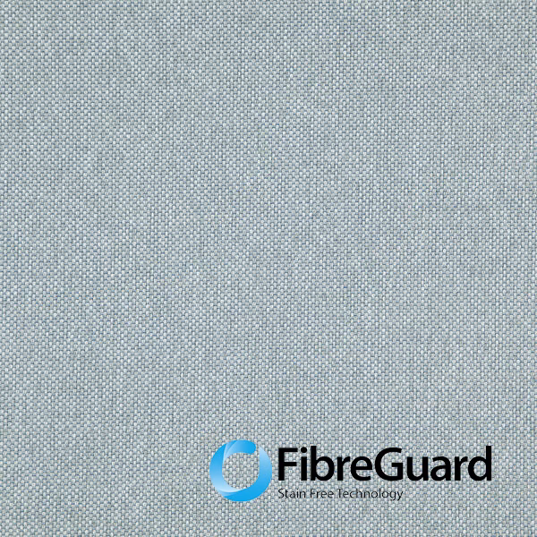 Close view of Healy 02 Flint, a pale blue-grey fabric with a fine woven texture
