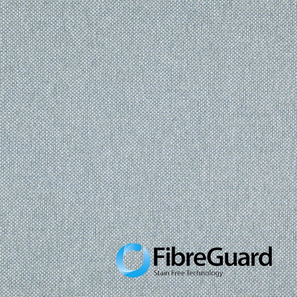 Close view of Healy 02 Flint, a pale blue-grey fabric with a fine woven texture