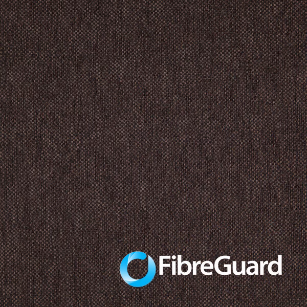 Deep chocolate-brown woven fabric with fine vertical striations and subtle mottling