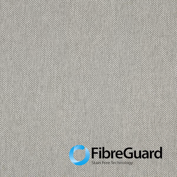 Close-up of soft grey-beige Healy fabric with fine, tightly woven basket texture