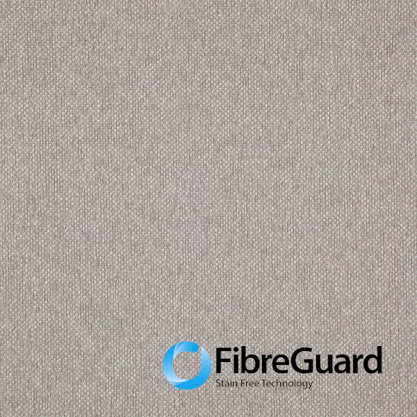 Close-up of soft mushroom-grey woven textile with a fine nubby surface
