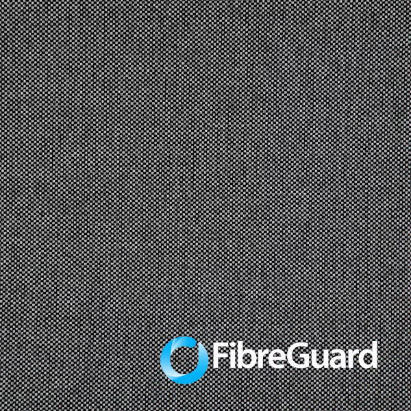 Charcoal grey and black micro-check upholstery fabric with a dense woven texture