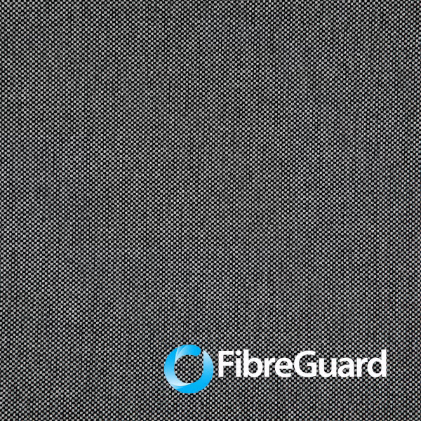 Charcoal grey and black micro-check upholstery fabric with a dense woven texture