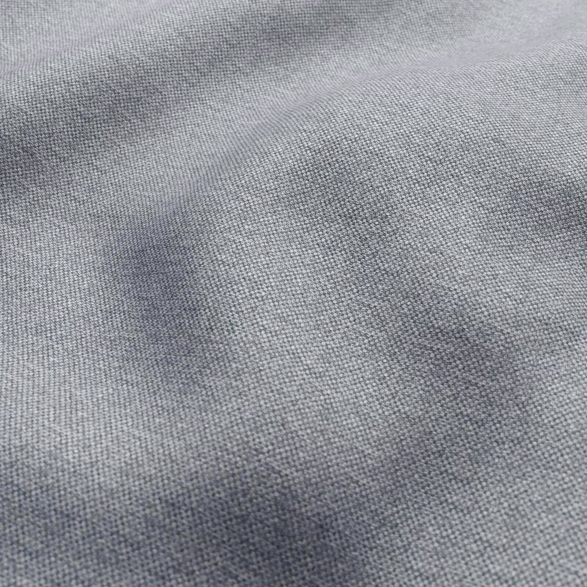 Cool silver-grey Hebrides textile showing a fine, softly mottled woven surface