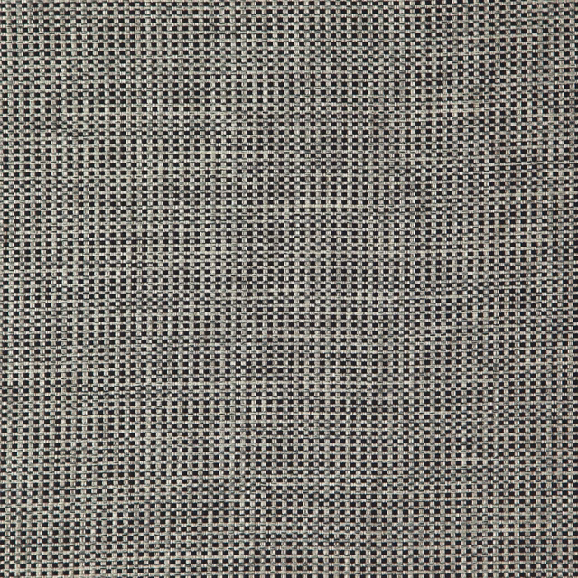 Close-up of charcoal anthracite fabric with a fine pale-grey woven micro-check