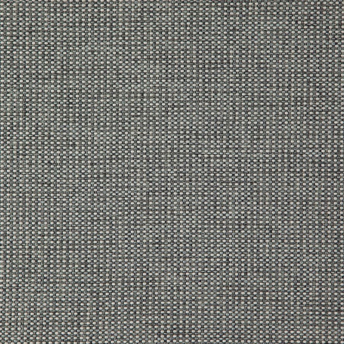 Close-up of cool metal grey fabric with a fine charcoal-and-silver woven texture