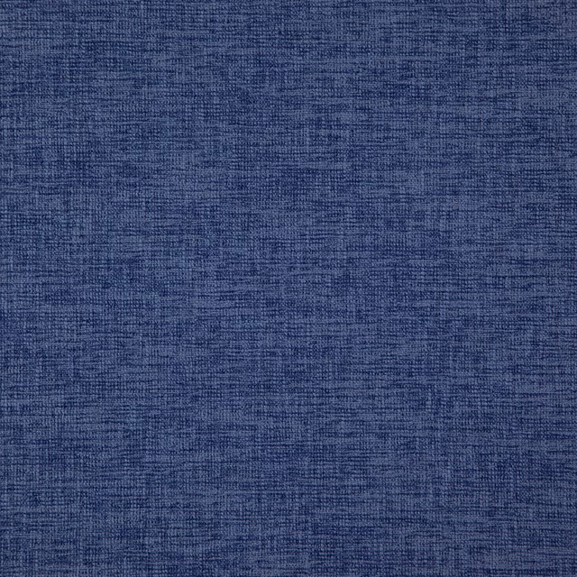 Close view of deep sapphire blue fabric with fine crosshatched woven texture