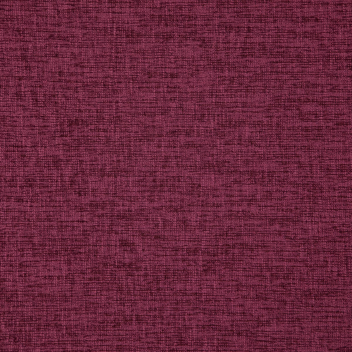 Deep raspberry-red woven fabric with nubby crosshatched texture and dark tonal flecks