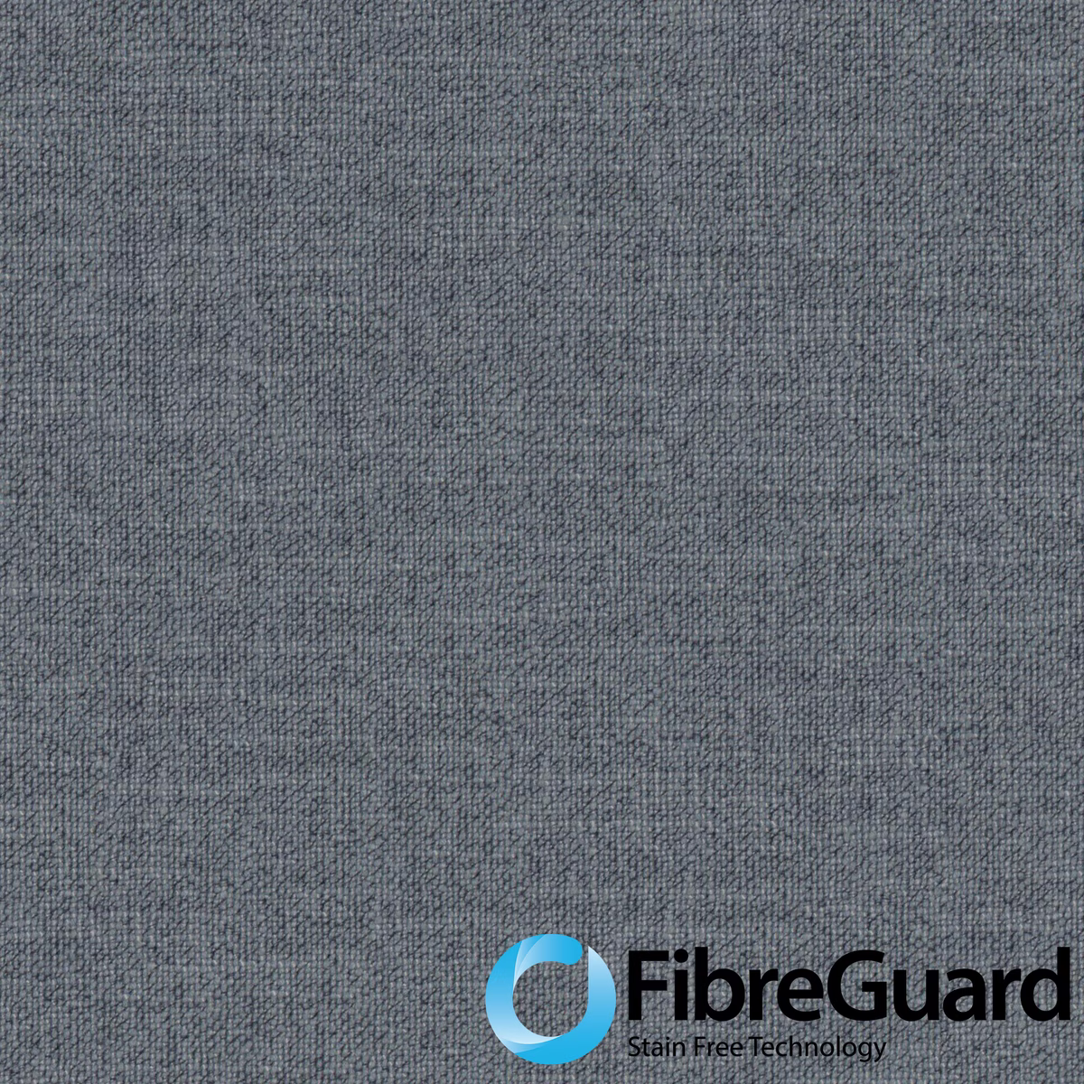Close view of cool slate-grey fabric with a fine mottled woven texture