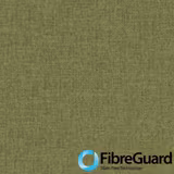 Close-up of muted basil-olive woven fabric with a fine, softly mottled texture